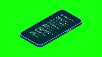 Isometric smartphone animation. Simple flat isometric phone. Smartphone device isometric technology. 4K animated in isometric style. video