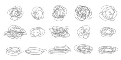 Hand drawn collection round lines, Scribbles circles and ovals vector