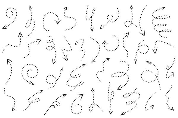Dotted line arrows set