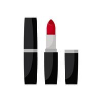 Red lipstick. illustration in flat cartoon style isolated on white background. vector