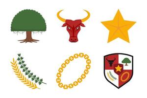 Points of Pancasila On White Background Set vector