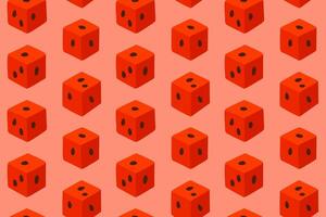 Seamless repeat pattern with watermelon cubes on red background vector