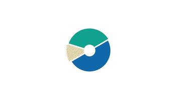 Animated element of business infographic - pie chart with 3 slices video