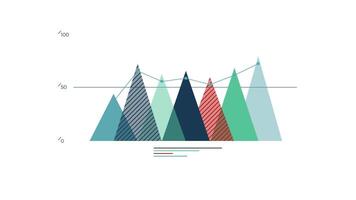 Animated business infographic element - area chart with overlapping triangles video