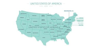 Animated element of geographic infographics - map of the contiguous US video