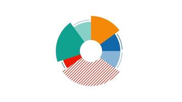 Animated element of business infographic - multiple pie chart video