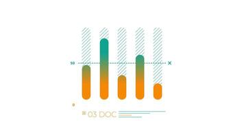 Animated element of business infographic - bar chart with 5 columns video