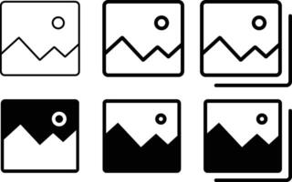 Gallery icon set. Image picture sign. Picture icon collection vector