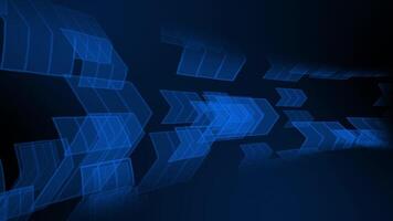 Royal blue color multiple arrow shapes moving horizontally gradient design dark geometrical background video