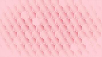 Red color multiple hexagonal shapes appearing and disappearing 3d depth modern design loop able geometrical background video