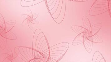 Red color multiple rotating repeating lines floral pattern complex design loop able floral background video