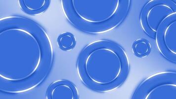 Royal blue color multiple glossy and shiny rotating circular shapes luxury design dark loop able geometrical background video