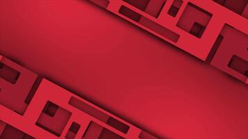 Red color diagonally moving hollow rectangular shapes with blank space modern design geometrical background video