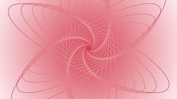 Red color rotating repeating lines floral pattern complex design loop able floral background video