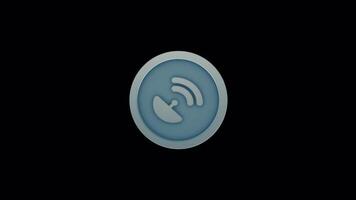 Seamless Satellite Dish Loop Animation - Digital Communication Tech Icon video
