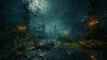 Creepy scene at night in an abandoned cemetery, made of sharp fragments video