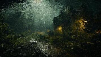 Terrifying night scene in an abandoned city, made of sharp fragments video