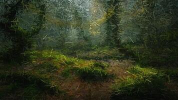 Terrifying scene in a spooky forest, made of sharp fragments video