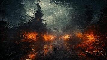 Scary scene with houses in a medieval village, made of sharp fragments video