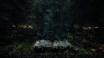 Terrifying scene with an old book in a sanctuary, made of sharp fragments video