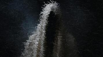 Spooky scene with a ghost in the fog, made of sharp fragments video