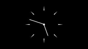 animation watch face with fast-moving hands.animated Time on clock is going fast isolated on black background video