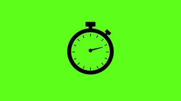 animation stopwatch on green screen or transparent background.animated Time transition on the chronometer. Empty to full Timer sign on chroma key video