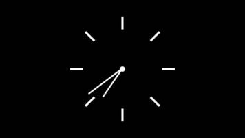 animation clock isolated on black background.clock go fast and speed up time symbolizing urgency and time passage video