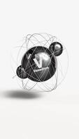 Vertical Vanadium V 23 Atomic model titanium metal 3d animation element from periodic table on clean white background video
