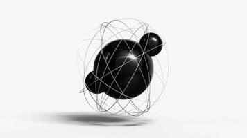 Atomic model or structure background, atom with electrons orbiting the nucleus particles. Atomic structure. Nuclear reaction. Concept nanotechnology. video