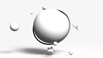 Abstract 3d animation isolated on white background with copy space for text video