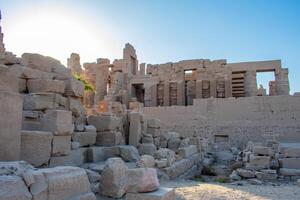 Karnak Temple Luxor, Egypt. Hieroglyphs and Art on pillars and walls.Temples, pylons chapels and other buildings in Karnak Temple Complex . photo