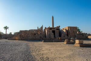 Karnak Temple in Luxor, Egypt. Hieroglyphs and Art on pillars and walls. Temples pylons chapels, and other buildings Karnak Temple Complex photo