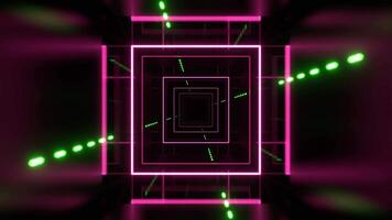 Green and Pink Geometric Neon Rotating Design Background VJ Loop in 4K video