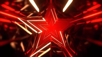 Red and Orange Fantastic Corridor with Abstract Neon Light Background VJ Loop in 4K video