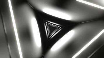 White Mystical Flashing Triangle Corridor Background VJ Loop in 4K video