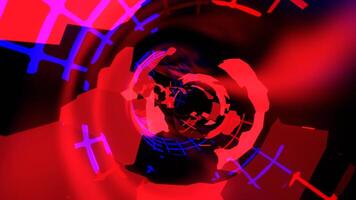 vermelho e profundo azul comovente ao longo abstrato néon portal fundo vj ciclo dentro 4k video