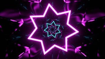 Cyan and Pink Fantastic Abstract Corridor with Neon Frames Background VJ Loop in 4K video