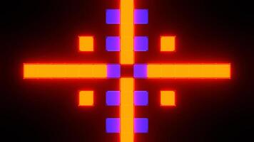Deep Blue and Orange Neon Disco Light Visual Abstraction Background VJ Loop in 4K video