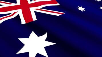 Australia Flag Waving Gently in the Wind, Close-Up Full-Frame Perspective, Soft Fabric Texture, Slow Motion, Natural Movement, Waving Flag Background video
