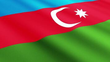 Azerbaijan Flag Waving Gently in the Wind, Close-Up Full-Frame Perspective, Soft Fabric Texture, Slow Motion, Natural Movement, Waving Flag Background video