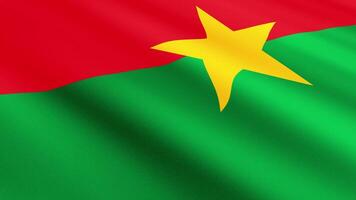 Burkina Faso Flag Waving Gently in the Wind, Close-Up Full-Frame Perspective, Soft Fabric Texture, Slow Motion, Natural Movement, Waving Flag Background video