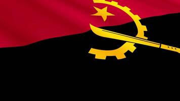 Angola Flag Waving Gently in the Wind, Close-Up Full-Frame Perspective, Soft Fabric Texture, Slow Motion, Natural Movement, Waving Flag Background video