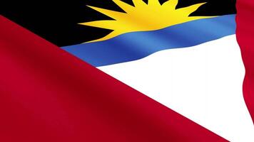 Antigua and Barbuda Flag Waving Gently in the Wind, Close-Up Full-Frame Perspective, Soft Fabric Texture, Slow Motion, Natural Movement, Waving Flag Background video