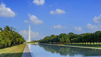 Washington monument time lapse on a sunny day with cloud, Washington D.C. USA. video