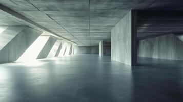 Garage grey building empty, architecture for living or working area photo