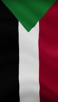 Sudan Waving Flag in Vertical Orientation. Realistic Flag Animation. Seamless Loop Background. video