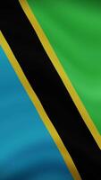 Tanzania Waving Flag in Vertical Orientation. Realistic Flag Animation. Seamless Loop Background. video