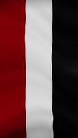 Yemen Waving Flag in Vertical Orientation. Realistic Flag Animation. Seamless Loop Background. video