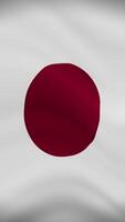 Japan Waving Flag in Vertical Orientation. Realistic Flag Animation. Seamless Loop Background. video